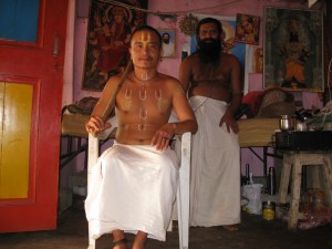 Krishna and Baba in the Hanuman Temple