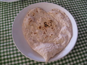 Heart-shaped naan delivered to me as I write this blog post